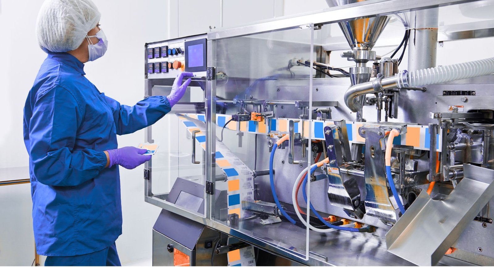 Operator running a pharmaceutical packaging line monitored by CAALDOCK