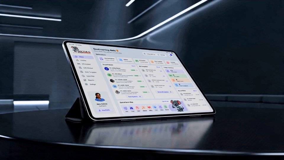 Doctor-G dashboard on a tablet